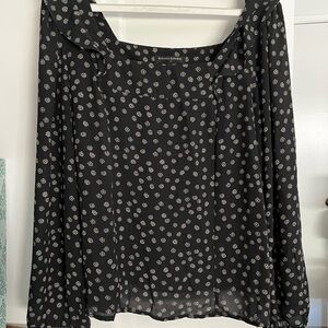 Banana Republic Black Daisy-Print Sleeveless Blouse
